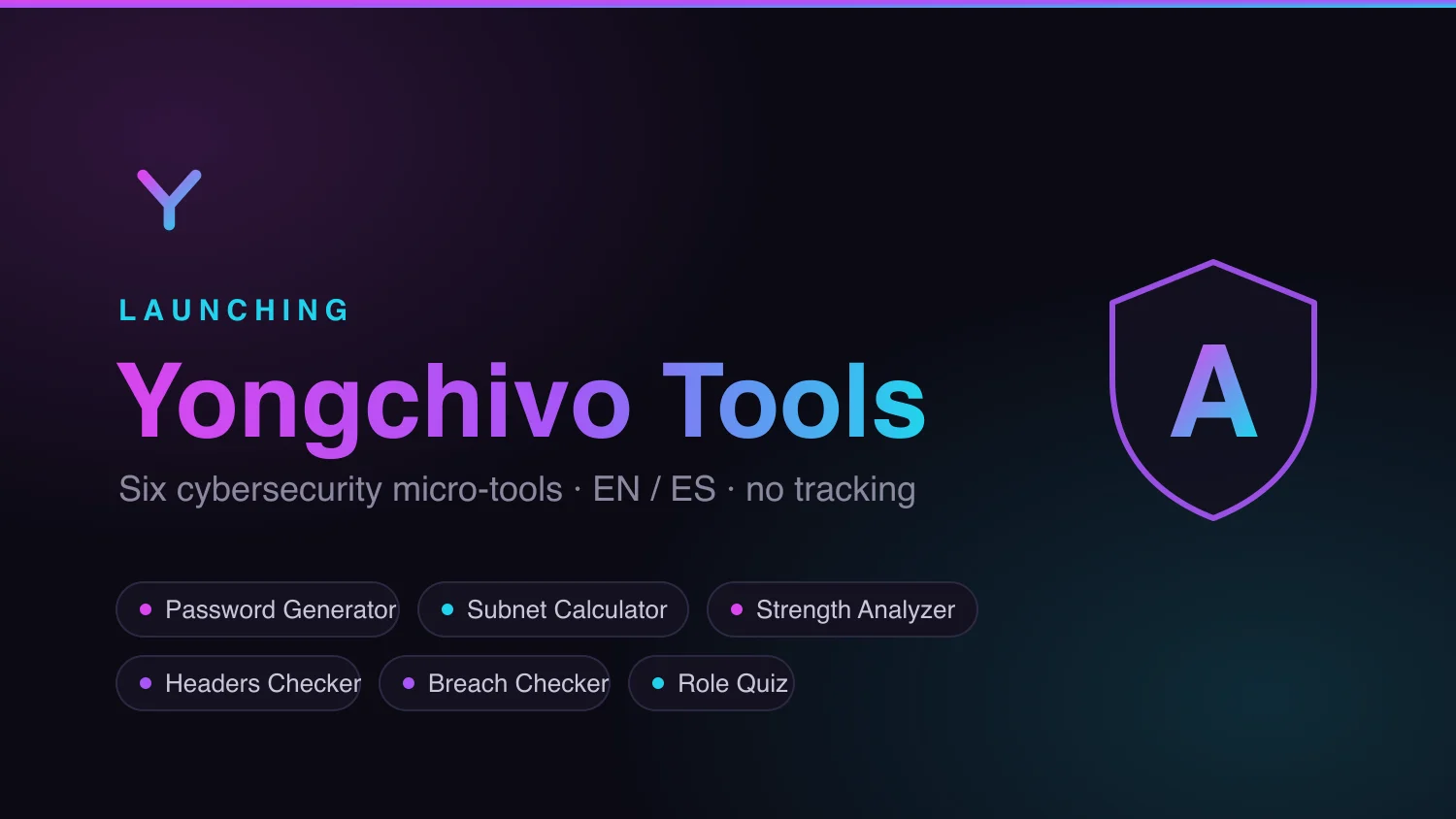 Launching Yongchivo Tools: six cybersecurity micro-tools, bilingual, no tracking